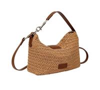 Bolsos de paja para mujer, bolso boho con cremallera y correa de hombro aju | Bolso de mano de playa de verano para mujer, vacaciones, compras, viajes, citas, teléfono, lápiz labial, gafas de sol, tarjet