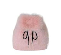 Bolsos De Peluche Mochila de piel sintética for mujer, y de gran capacidad, con cierre magnético y solapa con cordón ajustable. Ideal for uso diario informal.(Pink)