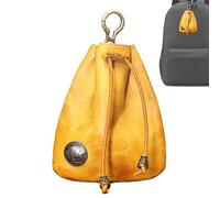 Bolsos de Piel de para Mujer, Bolso pequeño de Piel de, Bolso de Cambio Vintage, Monedero con cordón, Cartera de Genuino, Almacenamiento de Dinero, Organizador de Monn, Amarillo, Se