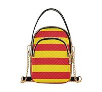 Bolsos de un hombro con bandera de Cataluña acolchados, cartera para teléfono, correa de cadena, bolso cruzado con cremallera, 5.9 x 8.3 x 3.1 pulgadas