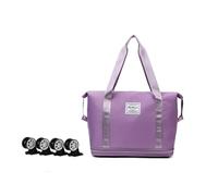Bolsos Deportivos Mujer Ruedas Extensibles Y ExtraíBles. ， Bolsa Viaje Grande Impermeable, Resistente Al Desgaste ， Bolsa Viaje Grande Adecuado para Acampar,Purple