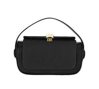 Bolsos Mango De Cuero - Bolso De Mano Con Cremallera | Bolso De Hombro | Tela Solapa Manija Cierre Cierre Purse Para Señoras Mujeres Negocios Weekend Wedding Outdoor Anni, Negro, Se référer