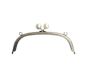 Bolsos Marcos Cartera de perlas Retro con marco de mango de Metal en forma de arco, bolso de mano DIY, cierre de broche Kiss, bolso de mano con asa, accesorios(4)