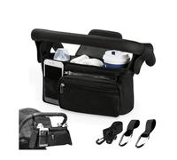 Bolsos Organizador Carro, Bolso Silla Paseo Bebé, Multifuncional Organizador Carrito Bebé, Maletas de Cochecitos con Sujetavasos Portavasos Aislados, Correa Hombro, Espacio de Almacenamiento Grande