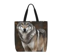 Bolsos Shopper Lobo Gris Salvaje Mujer Bolso Tote Elegante Bolso De Mano Plegable Tote Bag Para Oficina Universidad Compras