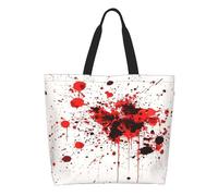 Bolsos Shopper Obra De Arte Abstracta De Salpicaduras De Sangre Sobre Fondo Blanca Mujer Tote Bag Elegante Bolso Tote Moda Bolsa De Playa Para Uso Diario Escuela Verano
