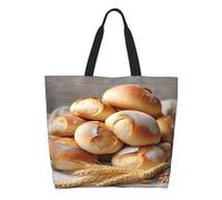 Bolsos Shopper Panes Apilados, Fondo De Grano Mujer Bolsa De Mano Plegable Tote Bag Impermeable Bolso Tote Para Escuela Compras Vacaciones