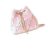 Bolsos Tipo Cubo De Mezclilla para Mujer Bolso Cruzado Bolsos Hombro Acolchado con Cordón Vagabundos con Correa Extraíble Mano Mezclilla para Mujer