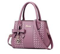 Bolsos y bolsos clásicos europeos y americanos para madre media, Purple, Talla única