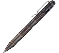 Bolt Action - Bolígrafo de latón macizo, 5.6 x 0.5 in / 14,2 x 1,2 cm, acabado negro retro, instrumento de escritura pesado resistente para firmas de oficina de negocios, bolígrafo de regalo con caja