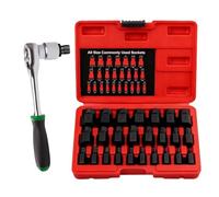 Bolt Extractor Socket Set | Heavy Duty Metal Hand Tools | 25-Piece Bolt Extractor Socket Set,for Damaged Stripped Rounded Screws Studs Nuts Automotive Furniture