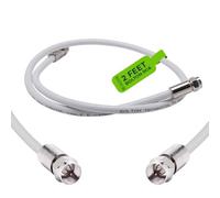 Bolton Technical Cable coaxial RG6 de PVC blanco de 75 ohmios, cable F macho a Fmacho para TV, amplificador de señal de caja de cable, sistemas de satélite, RF, conexión de antena y módem de Internet