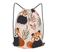 Boltpack Bolsas con cordón para yoga, deporte, gimnasio, mochila de cuerda, bolsa de playa, mochila de viaje para hombres y mujeres, ligera, Cute Red Panda 1, S