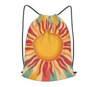 Boltpack Bolsas con cordón para yoga, deporte, gimnasio, mochila de cuerda, bolsa de playa, mochila de viaje para hombres y mujeres, ligera, Patrón de sol 10, S
