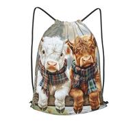 Boltpack Bolsas con cordón para yoga, deporte, gimnasio, mochila de cuerda, bolsa de playa, mochila de viaje para hombres y mujeres, ligera, Cute Highland Cows 15, S