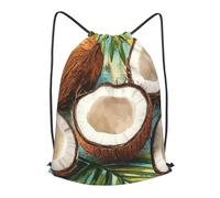Boltpack Bolsas con cordón para yoga, deporte, gimnasio, mochila de cuerda, bolsa de playa, mochila de viaje para hombres y mujeres, ligera, Patrón de coco 4, S