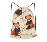 Boltpack Bolsas con cordón para yoga, deporte, gimnasio, mochila de cuerda, bolsa de playa, mochila de viaje para hombres y mujeres, ligera, Cute Red Panda 15, S