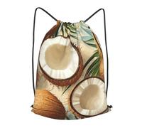 Boltpack Bolsas con cordón para yoga, deporte, gimnasio, mochila de cuerda, bolsa de playa, mochila de viaje para hombres y mujeres, ligera, Patrón de coco 5, S