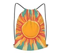 Boltpack Bolsas con cordón para yoga, deporte, gimnasio, mochila de cuerda, bolsa de playa, mochila de viaje para hombres y mujeres, ligera, Patrón de sol 9, S