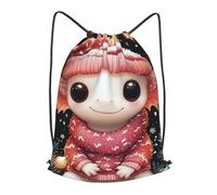Boltpack Bolsas con cordón para yoga, deporte, gimnasio, mochila de cuerda, bolsa de playa, mochila de viaje para hombres y mujeres, ligera, Axolotl Christmas 1, M