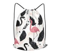 Boltpack Bolsas con cordón para yoga, deporte, gimnasio, mochila de cuerda, bolsa de playa, mochila de viaje para hombres y mujeres, ligera, Flamingo 5, M