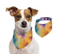 BoltPack Colorido estampado de teñido anudado triangular para mascotas, lindos pañuelos para perros, ajustables con broches, para perros, cachorros y gatos