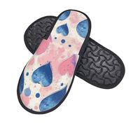 Boltpack Pantuflas suaves y antideslizantes de invierno para spa, interiores, hogar, dormitorio, hotel, viajes, Pink Love Heart 18, 5.5/7.5 UK Men/ 4/6.5 UK Women
