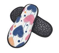 Boltpack Pantuflas suaves y antideslizantes de invierno para spa, interiores, hogar, dormitorio, hotel, viajes, Pink Love Heart 17, 5.5/7.5 UK Men/ 4/6.5 UK Women