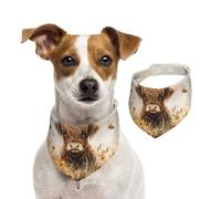 BoltPack Pañuelo triangular para mascotas, con estampado de vaca de las tierras altas, lindas bandanas para perros, ajustables con broches, para perros, cachorros y gatos