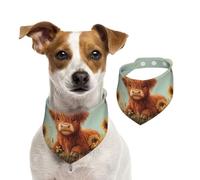 BoltPack Pañuelo triangular para mascotas, con estampado de vaca de las tierras altas, lindas bandanas para perros, ajustables con broches, para perros, cachorros y gatos