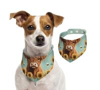 BoltPack Pañuelo triangular para mascotas, con estampado de vaca de las tierras altas, lindas bandanas para perros, ajustables con broches, para perros, cachorros y gatos