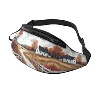 BoltPack Riñonera para mujeres y hombres, con correa ajustable, ligera, impermeable, para deportes, caminar, correr, Rustic Farmhouse 1, Talla única, Mochila de trekking