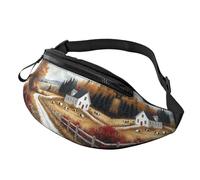 BoltPack Riñonera para mujeres y hombres, con correa ajustable, ligera, impermeable, para deportes, caminar, correr, Rustic Farmhouse 18, Talla única, Mochila de trekking