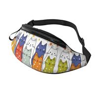 BoltPack Riñonera para mujeres y hombres, con correa ajustable, ligera, impermeable, para deportes, caminar, correr, Cats Cute 5, Talla única, Mochila de trekking