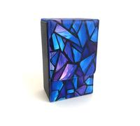 Boltquan Tarot blanco perlado con interior azul claro, funda plegable con cierre magnético de tapa, se adapta a barajas de tarot estándar, dimensiones exteriores 5.39 x 3.38 x 2 pulgadas (azul)