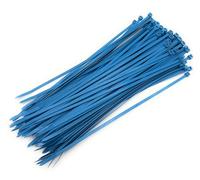 Boltza® Bridas de metal detectables - Azul claro, varios tamaños - Paquete de 100 - Seguro para alimentos, cumple con HACCP (300 x 4,8 mm)