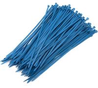 Boltza® Bridas de metal detectables - Azul claro, varios tamaños - Paquete de 100 - Seguro para alimentos, cumple con HACCP (200 x 3,6 mm)