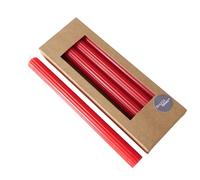 Boltze 2048492 Classic - Juego de 4 velas (25 cm, cera, superficie estriada, diseño clásico, vela roja, decoración)