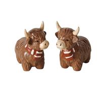 BOLTZE 2061751 Buffy - Salero y pimentero (cerámica, 10 x 4,5 x 9 cm, diseño de búfalo, apto para lavavajillas, salero y pimentero, especias)