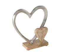 Boltze Figura Decorativa de corazón Carolyn (Madera, para decoración, Idea de Regalo para cumpleaños + Boda, Figura de corazón, 18 x 7,5 x 22 cm, decoración de Mesa) 2002881