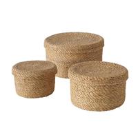 Boltze Home Cestas de almacenamiento de algas marinas trenzadas Sophy con tapas