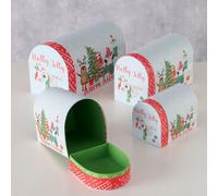 Boltze Home Juego de cajas de regalo Hollyjolly multicolor de cartón para regalo.