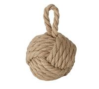 Boltze Juego de topes para puerta con nudo de yute, diseño de bola, 1,5 kg, peso con práctica trabilla (marrón), Kompakt