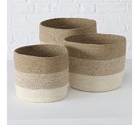 Boltze Lucia 2009065 - Cestas de almacenaje (3 piezas, cestas de yute naturales, estilo bohemio, escandinavo)