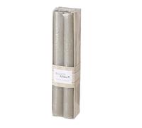 Boltze Melia 2011347 - Juego de 4 velas de cera (20 cm, diseño clásico, color gris claro, decoración)