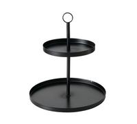 BOLTZE Samina 2060399 - Expositor para Fruta, postres y Aperitivos, diseño Minimalista, 2 Niveles, Altura 33 cm, diámetro de 30 cm, Color Negro