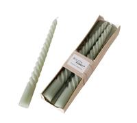 Boltze Twisto 2035381 - Juego de 6 velas de cera (20 cm, diseño moderno, color verde claro)