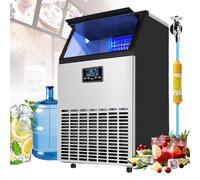 BoluDukNN Máquina De Hielo Comercial 55 Kg / 68 Kg / 80 Kg por Día, Producción De 36/45 / 66 Cubos por Ciclo, Máquina De Hielo Industrial con Temporizador Y Suministro Automático De Agua 80KG