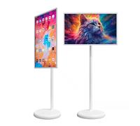 BoluDukNN Televisor Portátil con Pantalla Táctil De 21.5"/24"/27"/32", Android 12, Smart TV Móvil 1080p/4k, Giratorio Y con Ruedas, Compatible con HDMI, USB 2.0 Y TRS 27IN-4+64g