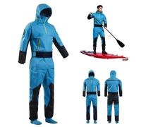 BoluDukNN Traje De Buceo, Traje Seco para Kayak para Hombre, PUños Y Cuello De Látex, Impermeable De Tres Capas, para Kayak, Surf Y Remo, Color Azul L